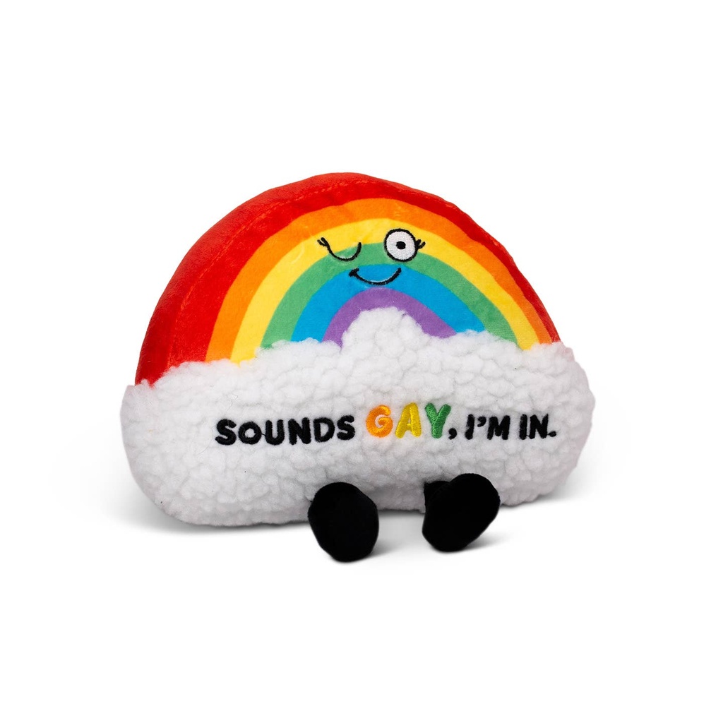 "Sounds Gay I'M In" Rainbow Plush Cute Gift Funny Toy Animal